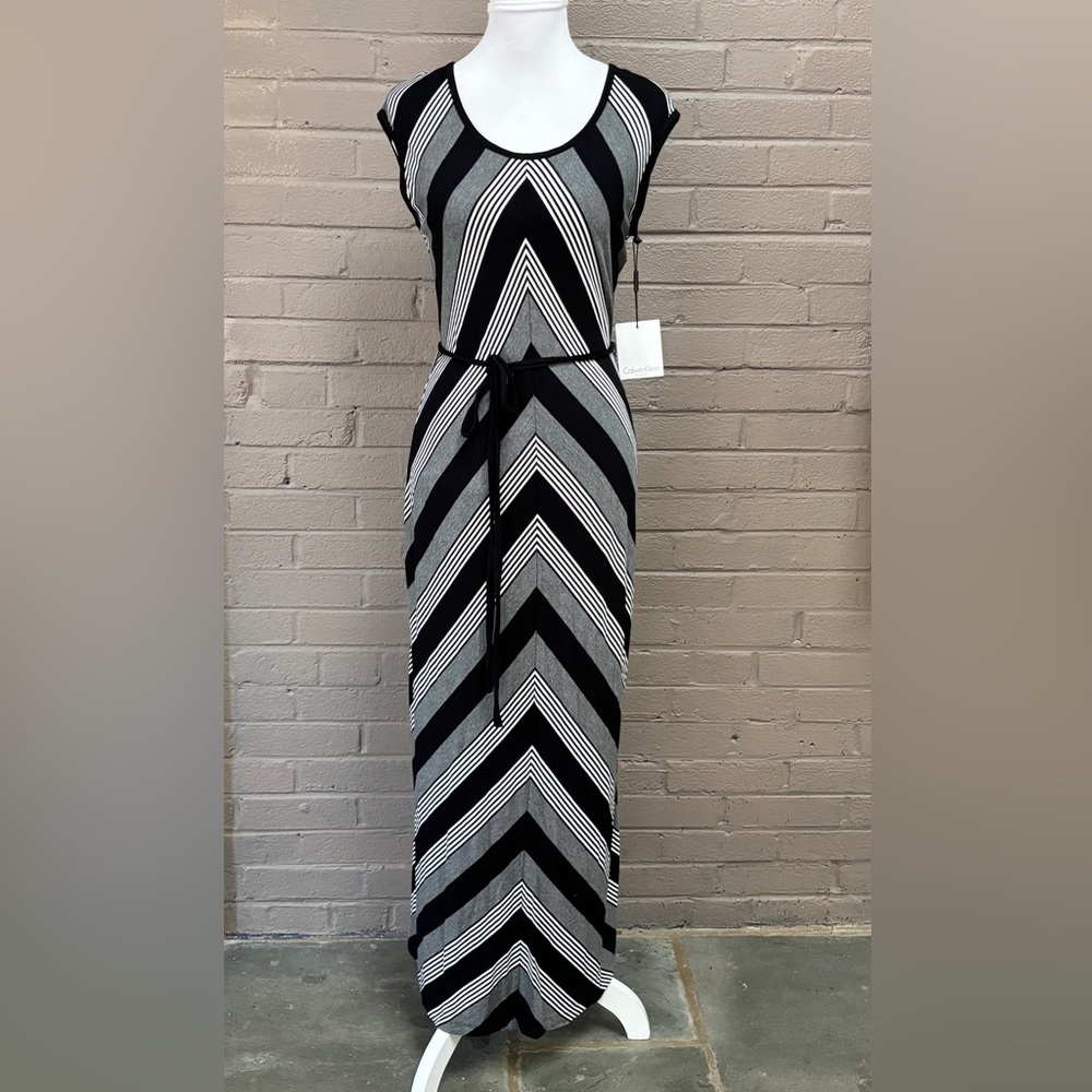 Calvin Klein NWT Chevron striped maxi dress 4
